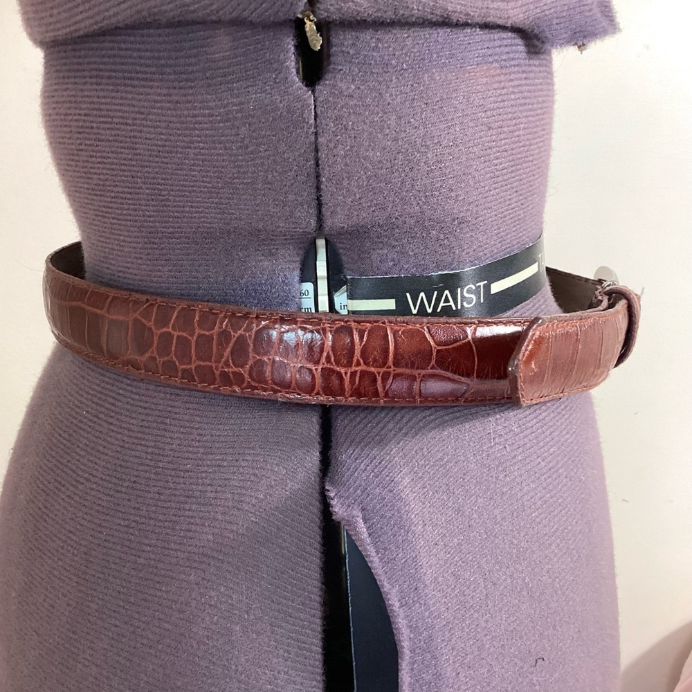 St Johns Bay Croc Embossed Leather Belt Size M - Picture 2 of 15